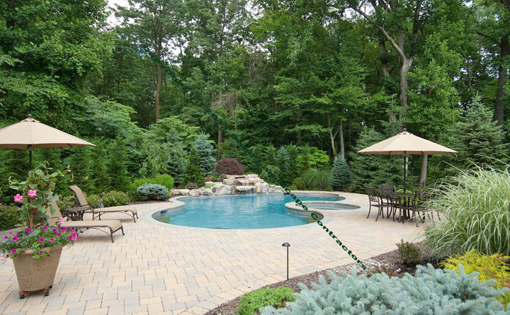 Concrete Pool with Stone Paver Decking