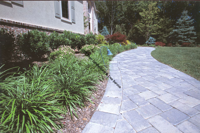 Walkway constructed with Techo Bloc pavers